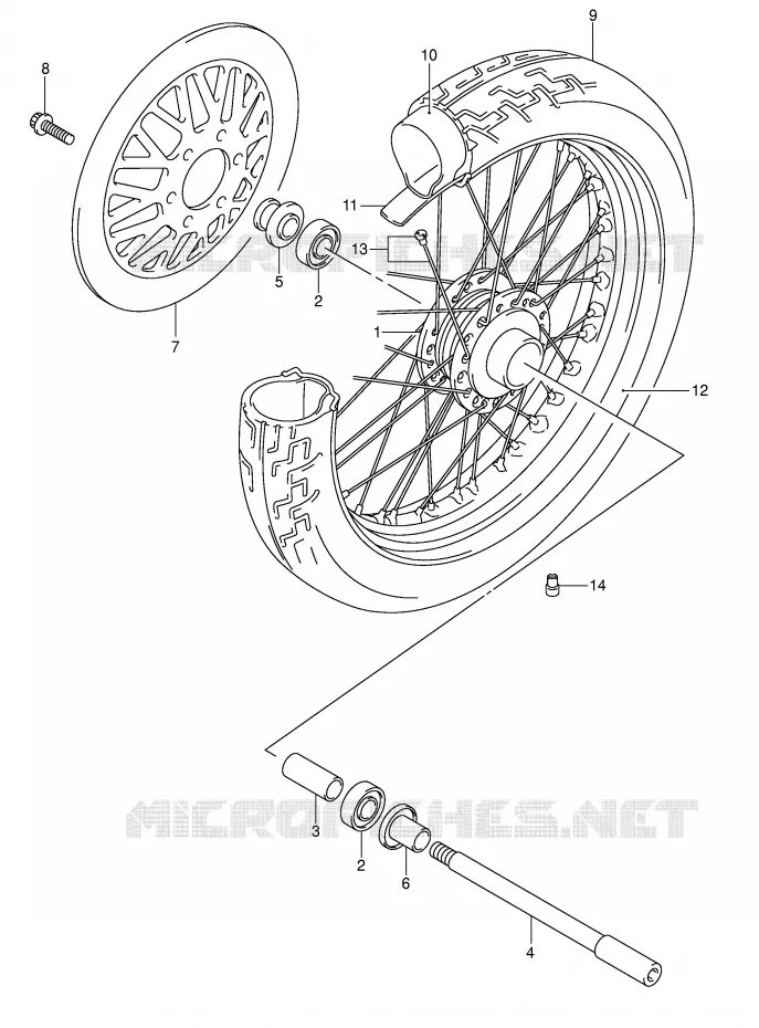 ROUE AVANT Suzuki MOTO 250 INTRUDER 2005  VL250K5(E19)