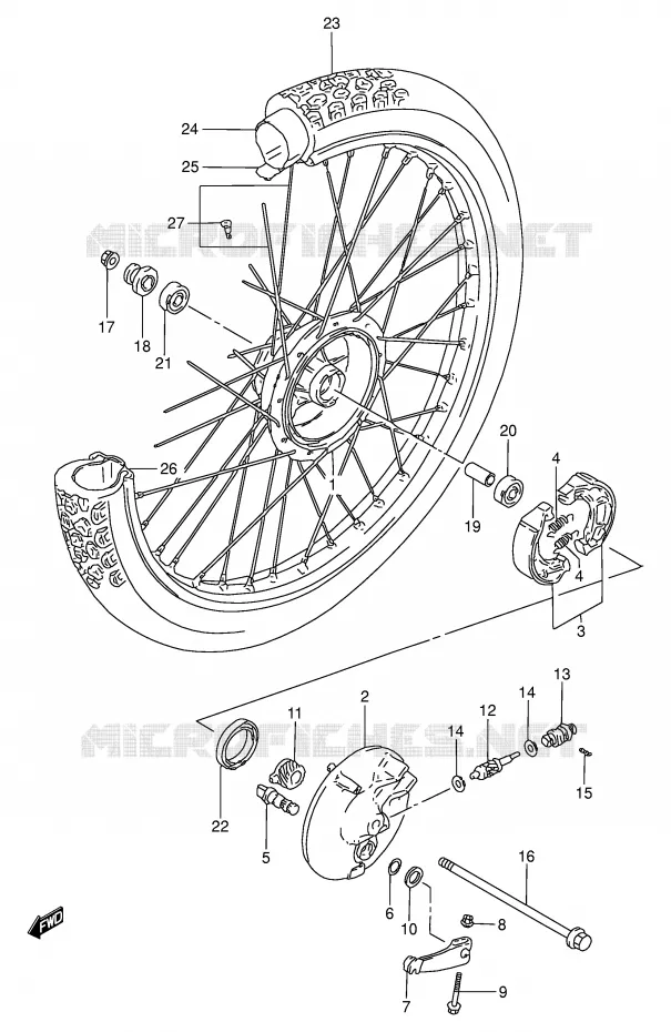 ROUE AVANT Suzuki MOTO 50 TS-W 1983  TS50WD(E6)