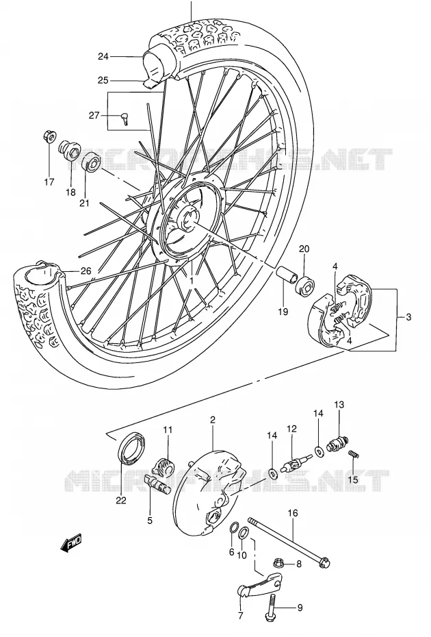 ROUE AVANT Suzuki MOTO 50 TS-X 1991  TS50XKM(E1)