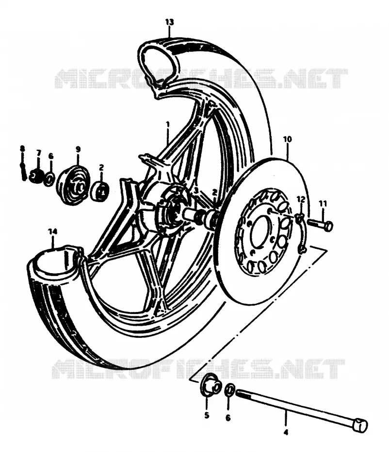 ROUE AVANT Suzuki MOTO 50 ZR 1999  ZR50SLKX