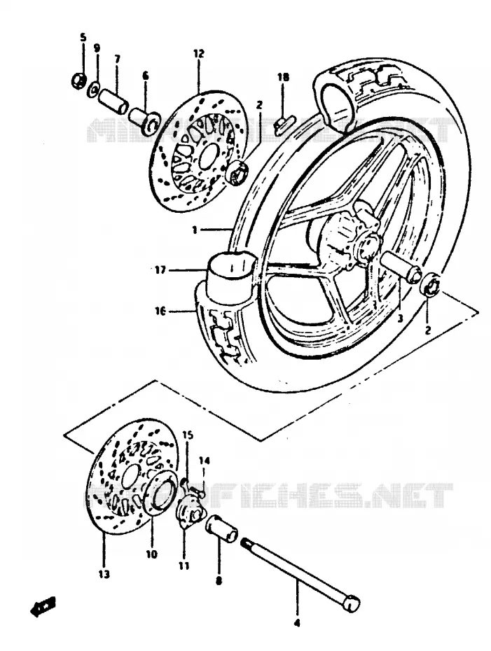 ROUE AVANT Suzuki MOTO 650 XN85-T 1983  XN85D