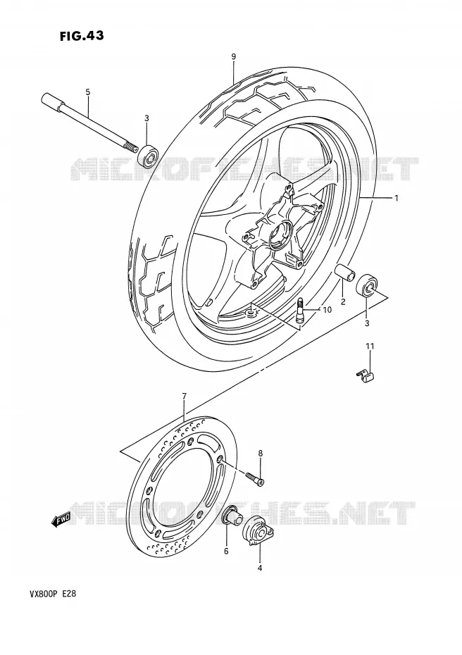 ROUE AVANT Suzuki MOTO 800 VX 1991  VX800M(E28)