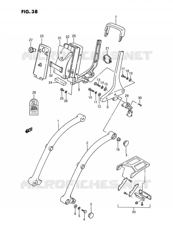 SUPPORT DOSSERET (MODELE H/J/L/M/N/P/R) Suzuki MOTO 1400 INTRUDER 1989  VS1400GLPK(E2)