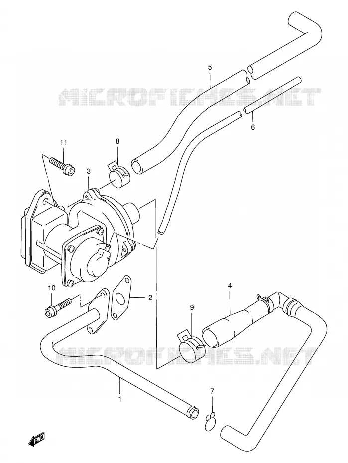 SYSTEME RECYCLAGE GAZ ECHAPPEMENT (E18) Suzuki MOTO 650 FREEWIND 1997  XF650UV(E2)