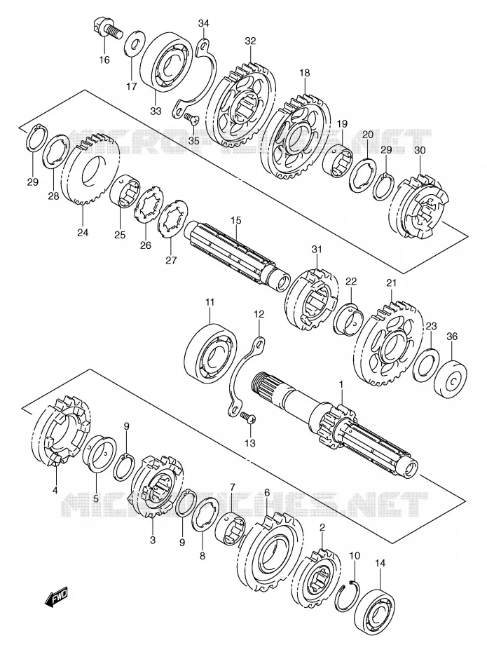 TRANSMISSION (MODELE K1/K2/K3/K4) Suzuki MOTO 800 VOLUSIA 2004  VL800ZK4(E2)