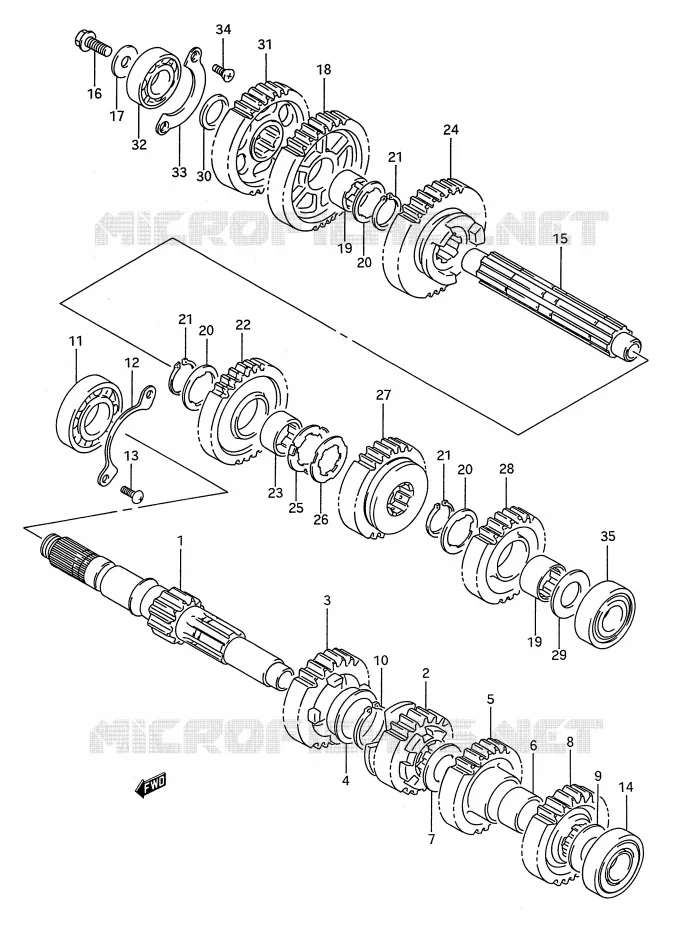 TRANSMISSION (MODELE R/S) Suzuki MOTO 1400 INTRUDER 1993  VS1400GLFP(E28)