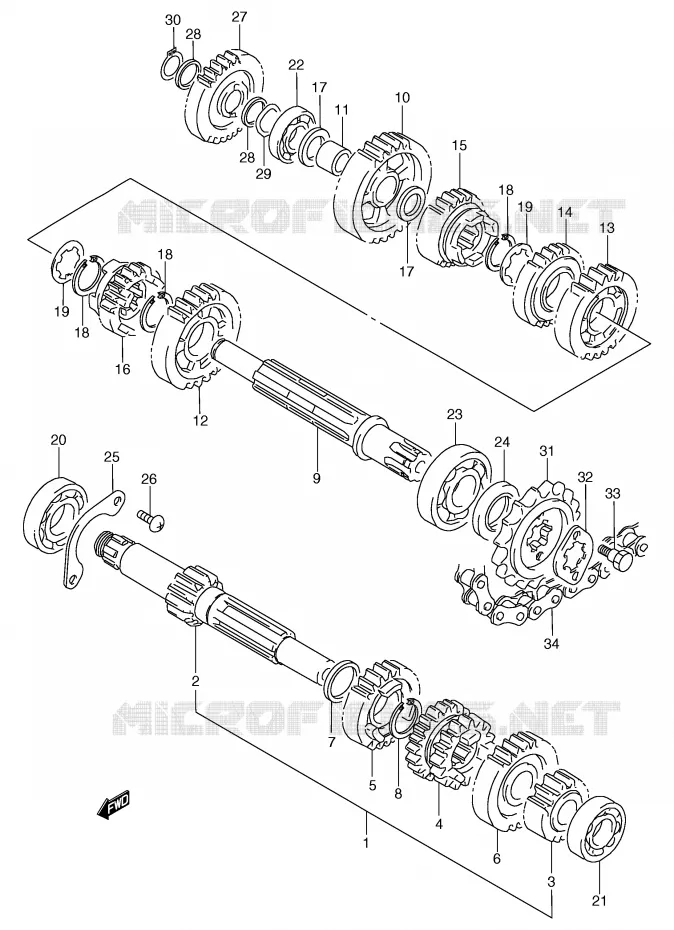 TRANSMISSION Suzuki MOTO 125 TS-R 1994  TS125RR(E2)