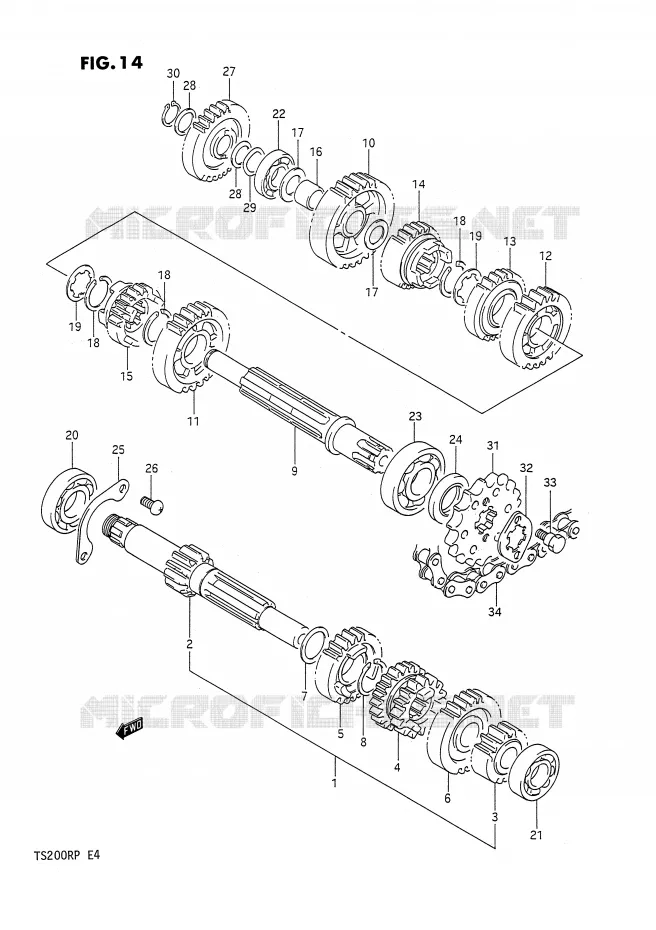TRANSMISSION Suzuki MOTO 200 TS-R 1992  TS200RN(E4)