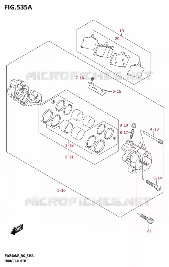 ETRIER DE FREIN AVANT Suzuki MOTO 650 SV 2023  SV650A 2023 M3 (E19)