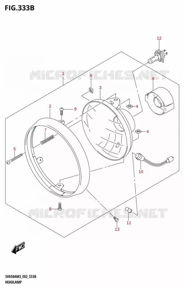 PHARE (E02) Suzuki MOTO 650 SV 2023  SV650A 2023 M3 (E19)