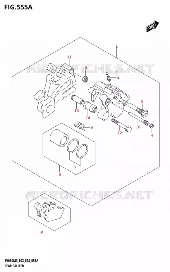 ETRIER DE FREIN ARRIERE Suzuki MOTO 650 SV 2023  SV650A 2023 M3 (E28)