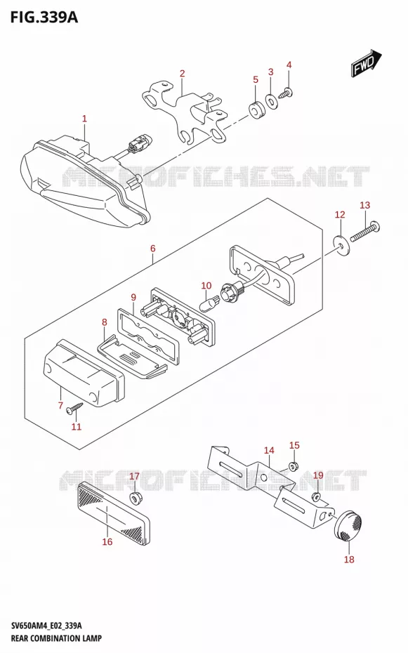 FEU ARRIERE Suzuki MOTO 650 SV 2024  SV650AM4 E19 2024 M4 (E19)