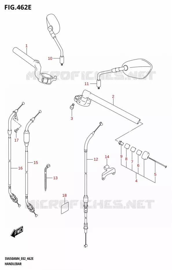 GUIDON (SV650XA:M4:E02) Suzuki MOTO 650 SV 2024  SV650AM4 E19 2024 M4 (E19)