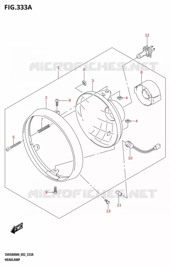 PHARE (SV650A:M4:E02) Suzuki MOTO 650 SV 2024  SV650AM4 E19 2024 M4 (E19)