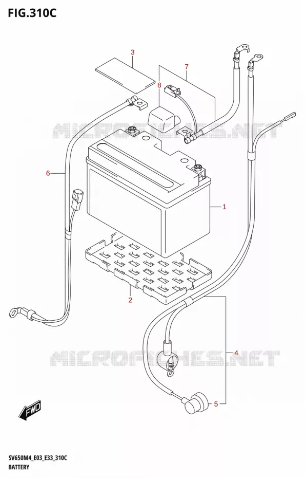 BATTERIE (SV650A:M4:E28) Suzuki MOTO 650 SV 2024  SV650AM4 E28 2024 M4 (E28)
