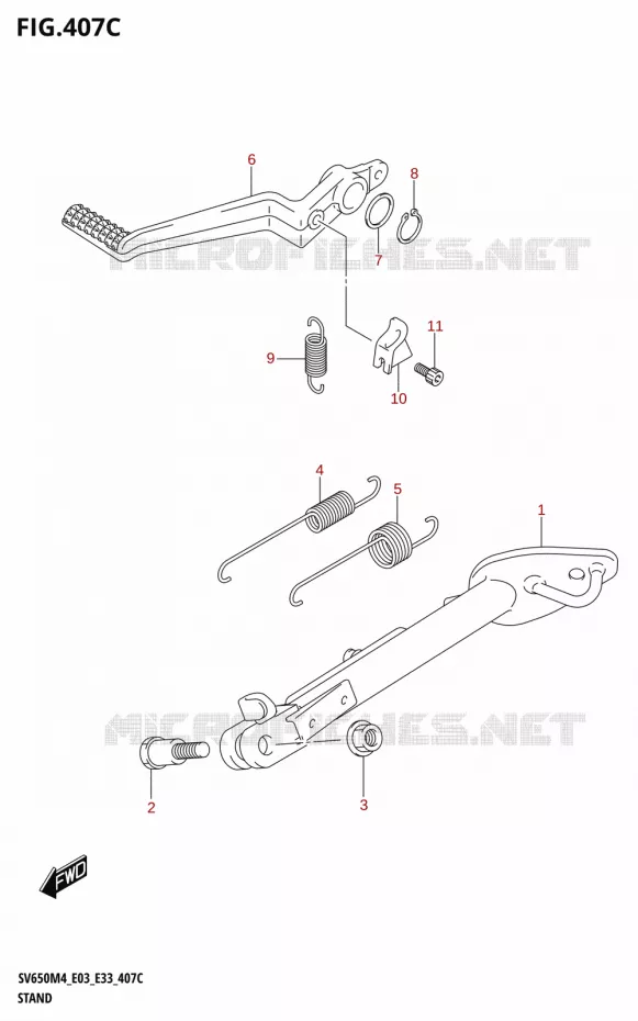 BEQUILLE (SV650A:M4:E28) Suzuki MOTO 650 SV 2024  SV650AM4 E28 2024 M4 (E28)