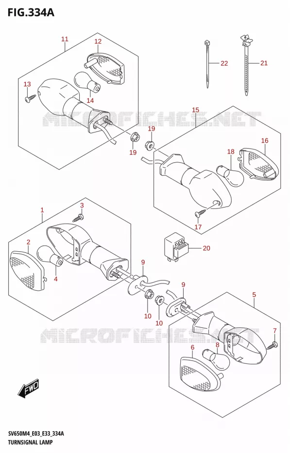 CLIGNOTANTS Suzuki MOTO 650 SV 2024  SV650AM4 E28 2024 M4 (E28)