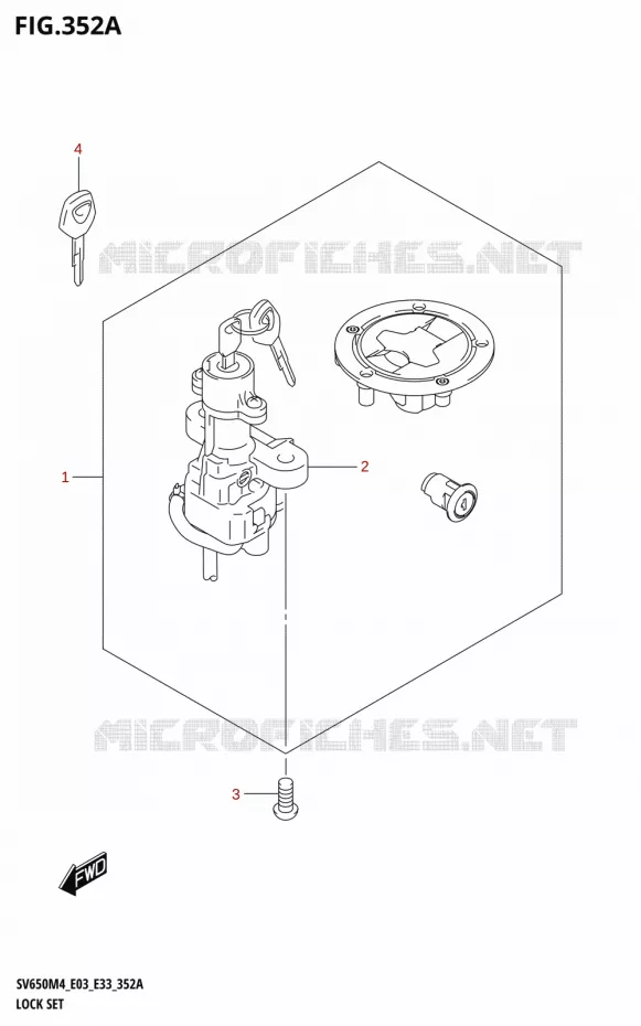 JEU DE SERRURES Suzuki MOTO 650 SV 2024  SV650AM4 E28 2024 M4 (E28)