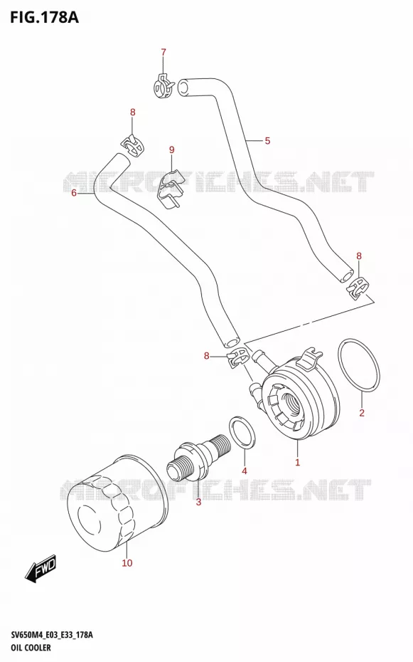 RADIATEUR D'HUILE Suzuki MOTO 650 SV 2024  SV650AM4 E28 2024 M4 (E28)