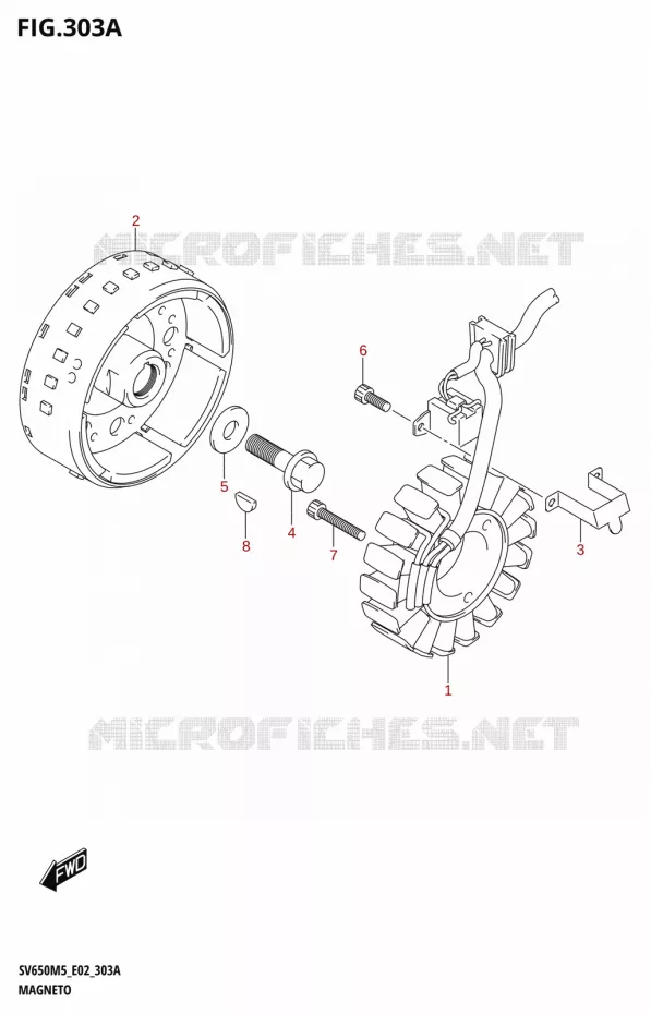 ALLUMAGE ROTOR - STATOR Suzuki MOTO 650 SV 2025  SV650A 2025 M5 (E19)