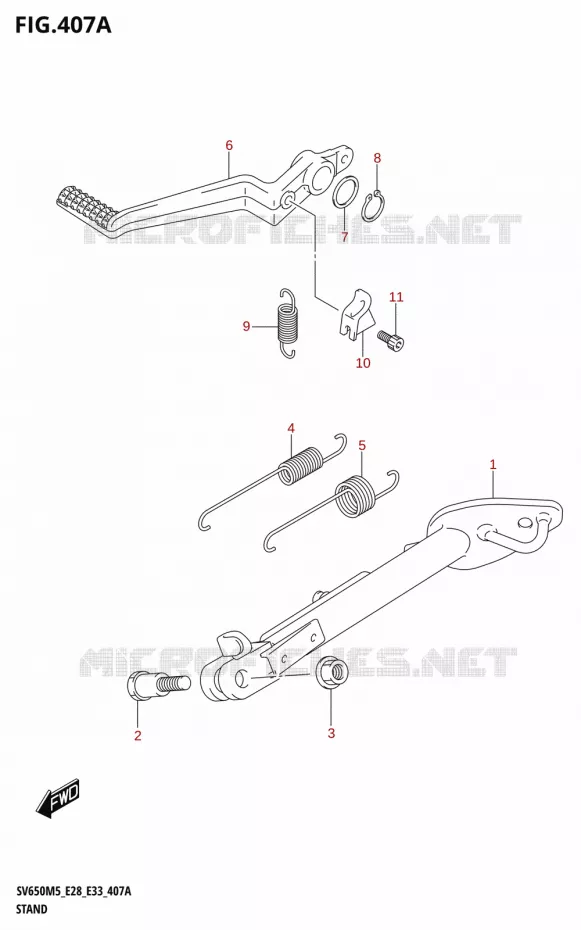 BEQUILLE (SV650A) Suzuki MOTO 650 SV 2025  SV650A 2025 M5 (E28)