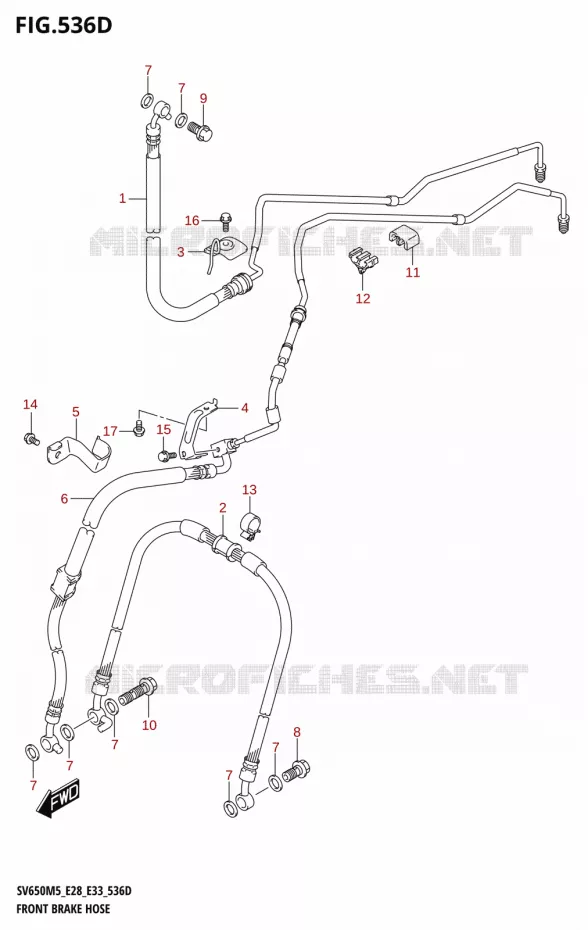 DURITE DE FREIN AVANT (SV650A) Suzuki MOTO 650 SV 2025  SV650A 2025 M5 (E28)