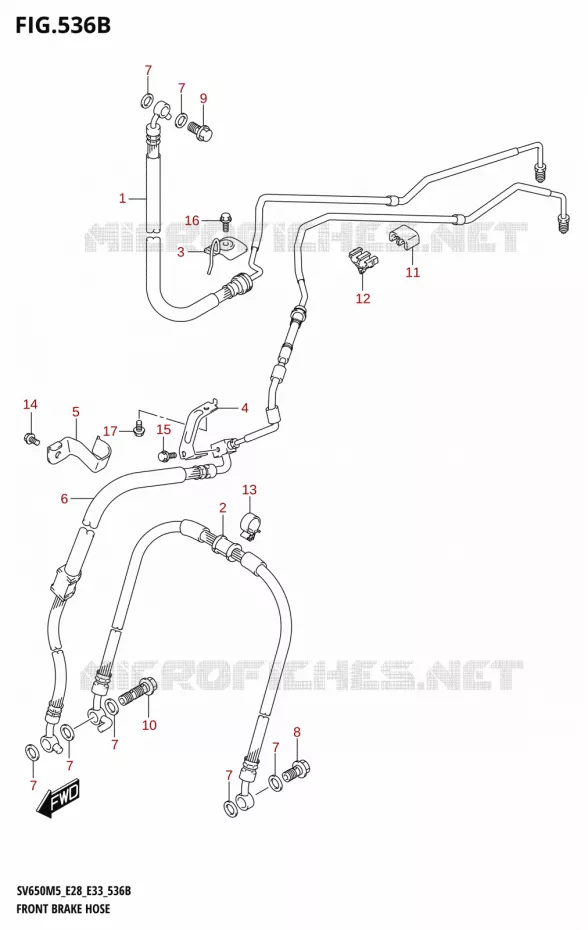 DURITE DE FREIN AVANT (SV650XA) Suzuki MOTO 650 SV 2025  SV650A 2025 M5 (E28)