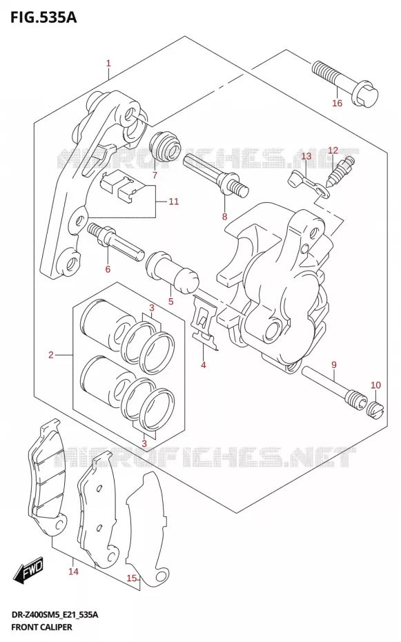 ETRIER DE FREIN AVANT (DR-Z400SRJ) Suzuki MOTO 400 DR-Z 2025  DR-Z400S 2025 M5 (E21)