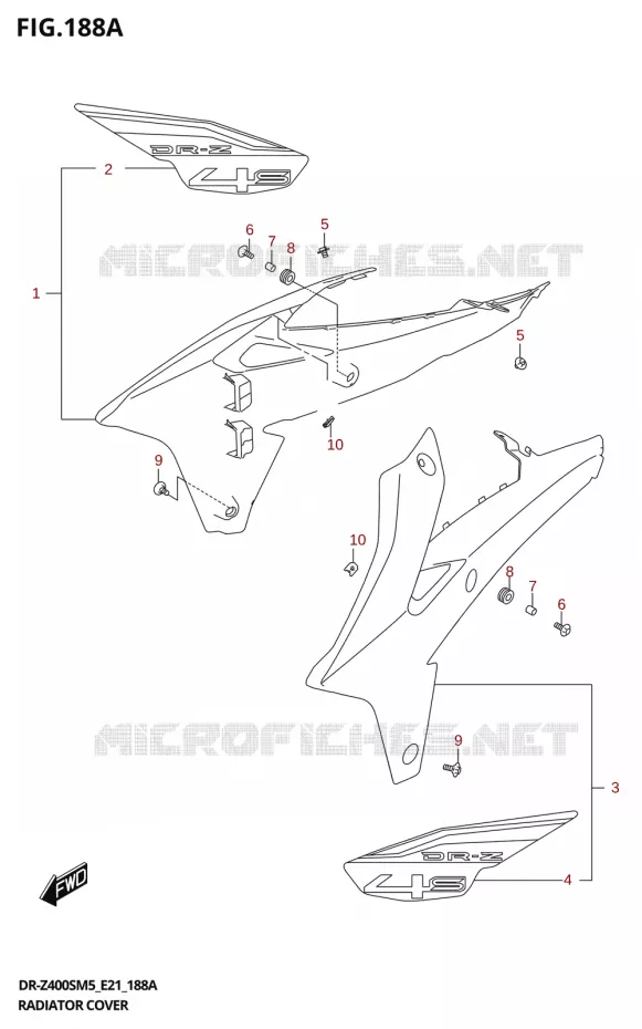 OUIES DE RADIATEUR (DR-Z400SRJ) Suzuki MOTO 400 DR-Z 2025  DR-Z400S 2025 M5 (E21)