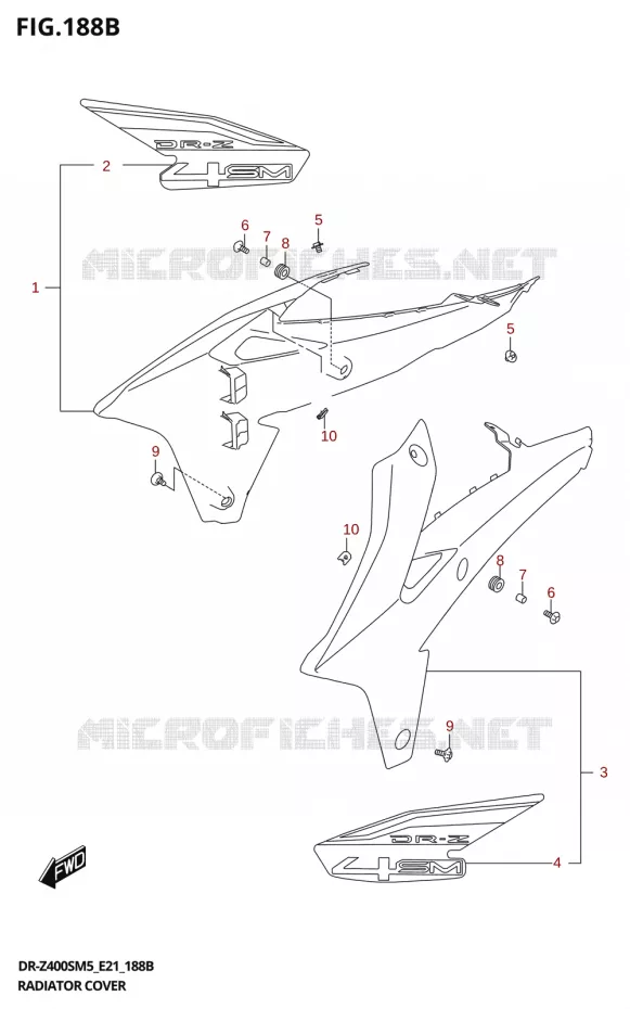 OUIES DE RADIATEUR (DR-Z400SRL) Suzuki MOTO 400 DR-Z 2025  DR-Z400S 2025 M5 (E21)