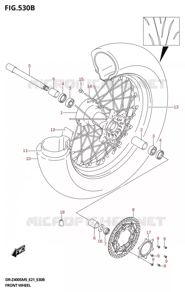ROUE AVANT (DR-Z400SRL) Suzuki MOTO 400 DR-Z 2025  DR-Z400S 2025 M5 (E21)