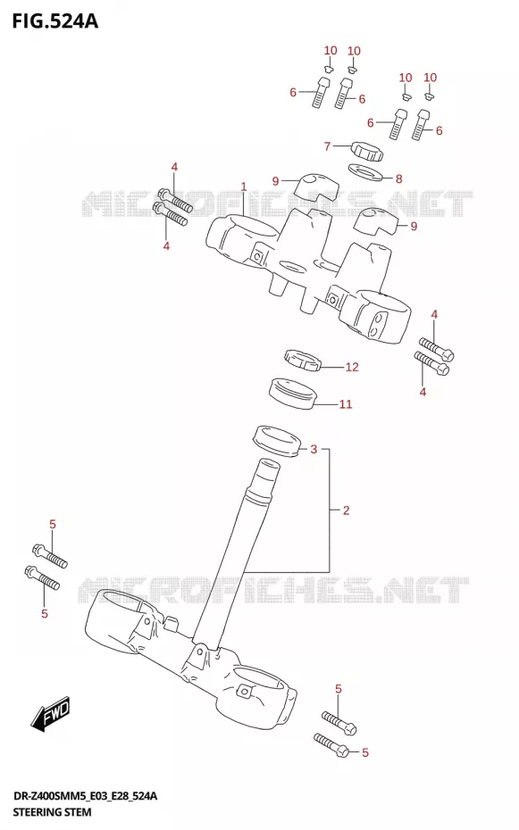 COLONNE DE DIRECTION Suzuki MOTO 400 DR-Z 2025  DR-Z400SMRL 2025 M5 (E28)