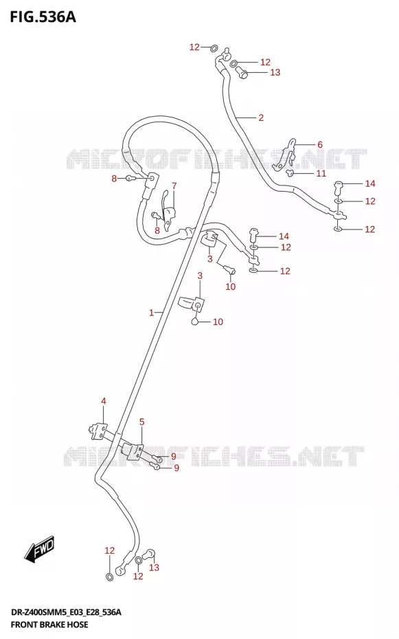 DURITE DE FREIN AVANT Suzuki MOTO 400 DR-Z 2025  DR-Z400SMRL 2025 M5 (E28)