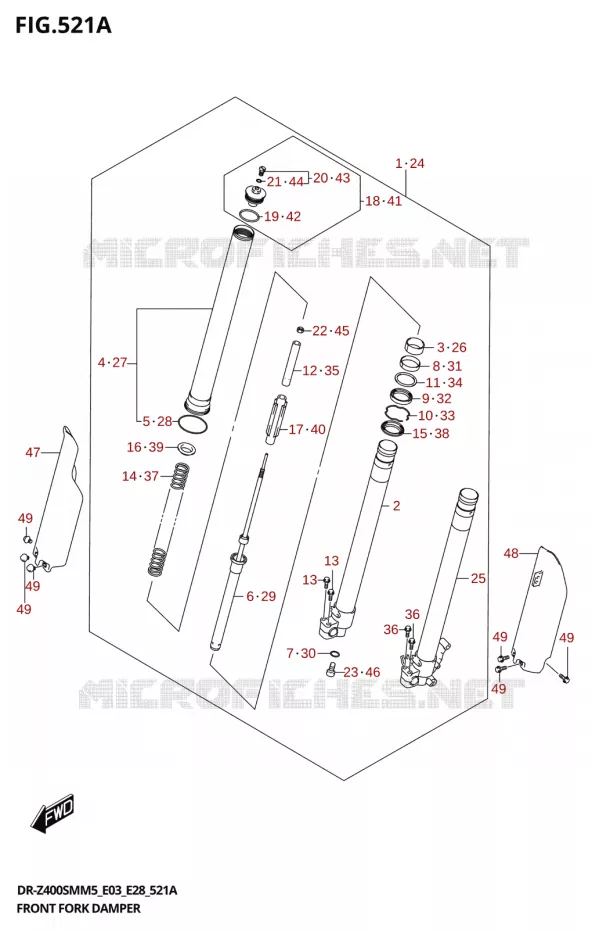 FOURCHE Suzuki MOTO 400 DR-Z 2025  DR-Z400SMRL 2025 M5 (E28)
