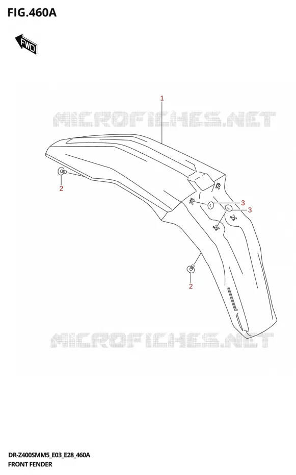GARDE BOUE AVANT Suzuki MOTO 400 DR-Z 2025  DR-Z400SMRL 2025 M5 (E28)
