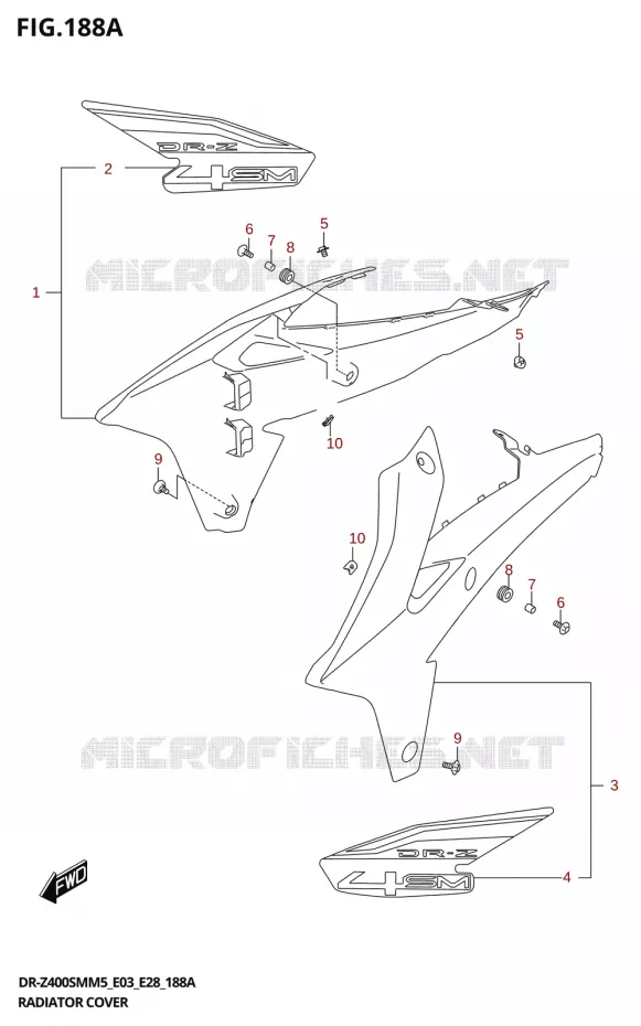 OUIES DE RADIATEUR Suzuki MOTO 400 DR-Z 2025  DR-Z400SMRL 2025 M5 (E28)