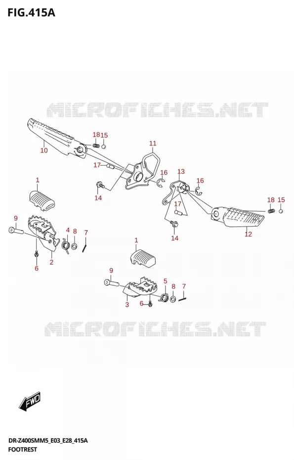 REPOSE PIEDS Suzuki MOTO 400 DR-Z 2025  DR-Z400SMRL 2025 M5 (E28)