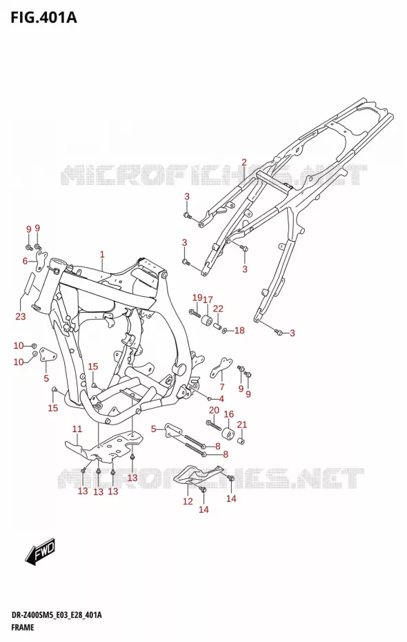CADRE Suzuki MOTO 400 DR-Z 2025  DR-Z400SRJ 2025 M5 (E28)