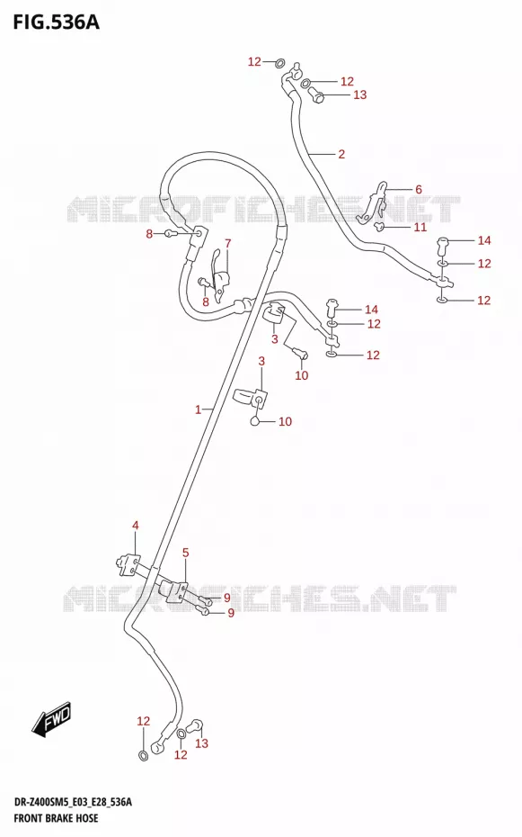 DURITE DE FREIN AVANT Suzuki MOTO 400 DR-Z 2025  DR-Z400SRJ 2025 M5 (E28)