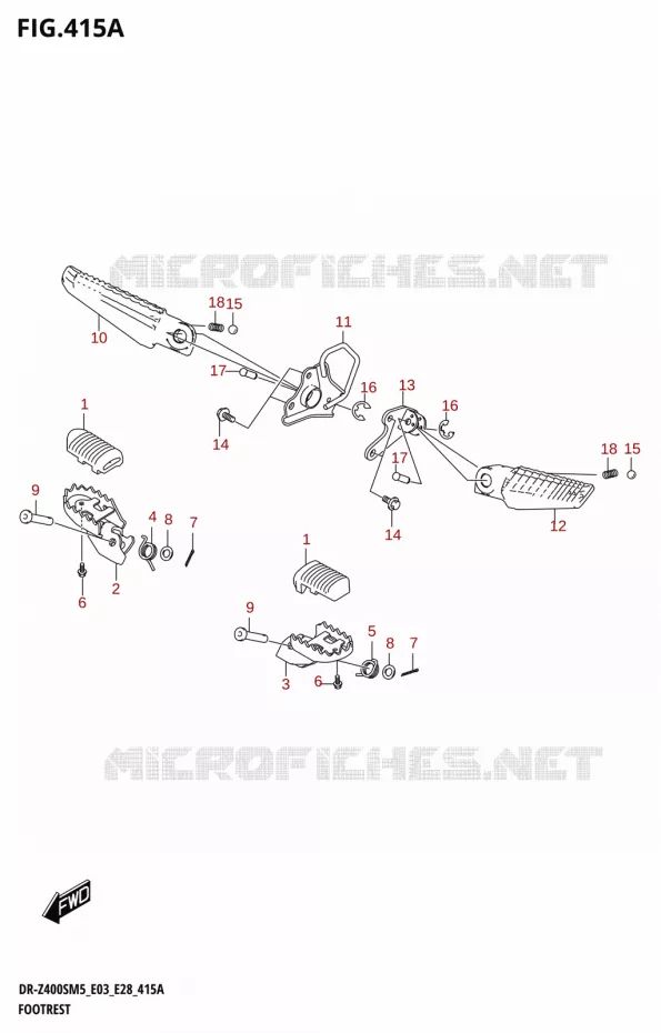 REPOSE PIEDS Suzuki MOTO 400 DR-Z 2025  DR-Z400SRJ 2025 M5 (E28)