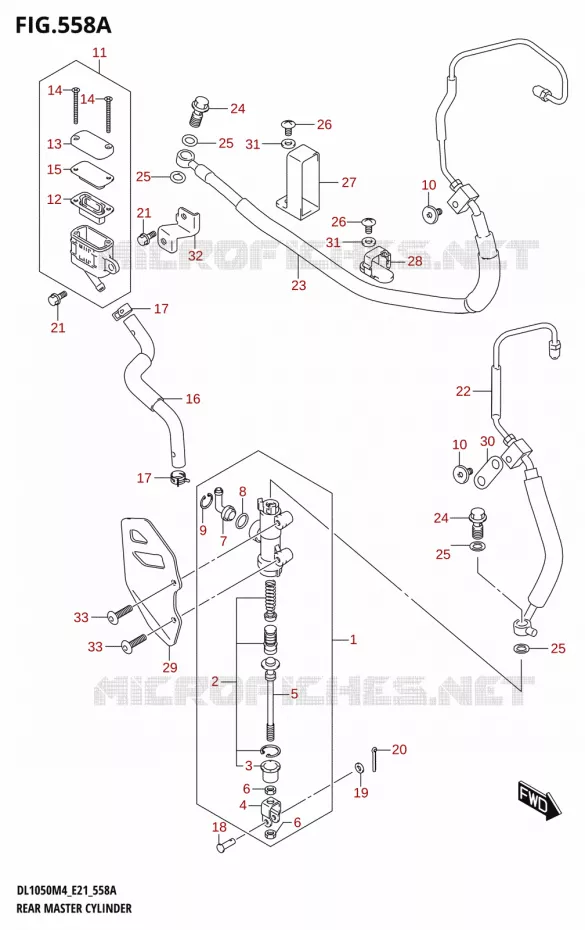 MAITRE CYLINDRE DE FREIN ARRIERE (DL1050RJ) Suzuki MOTO 1050 V-STROM 2024  DL1050RJ 2024 M4 (E21)