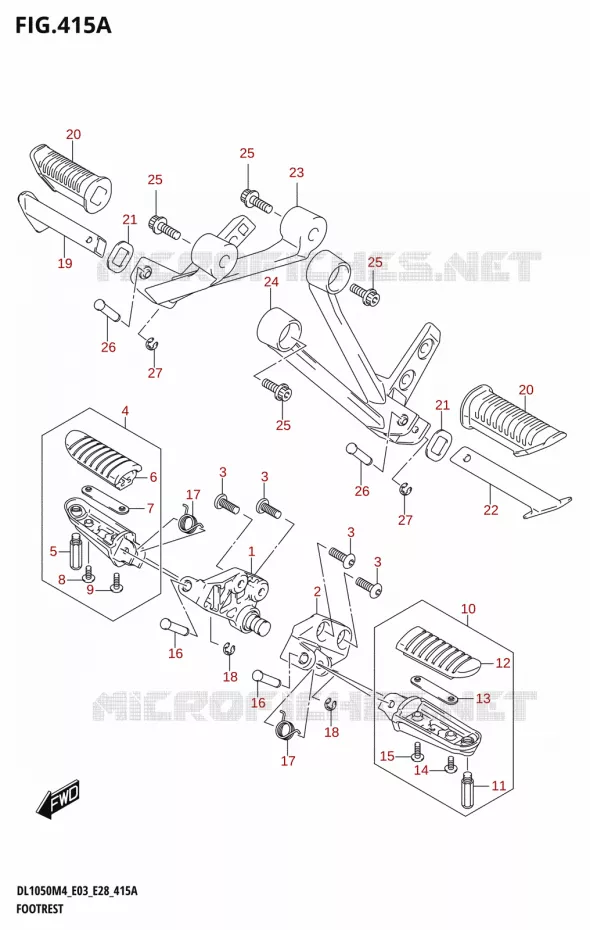 REPOSE PIEDS (DL1050RR) Suzuki MOTO 1050 V-STROM 2024  DL1050RJ 2024 M4 (E28)