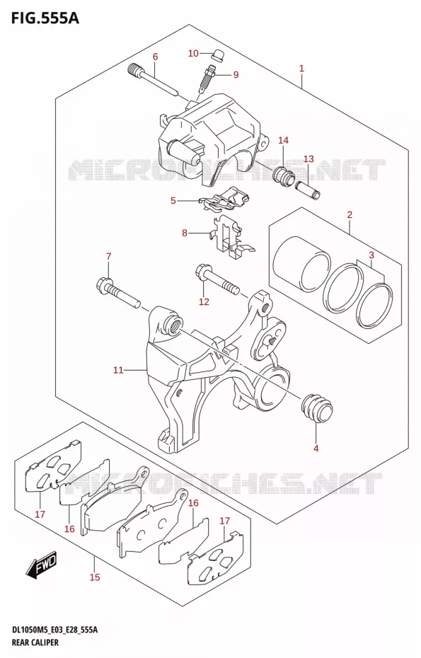 ETRIER DE FREIN ARRIERE Suzuki MOTO 1050 V-STROM 2025  DL1050RJ 2025 M5 (E28)