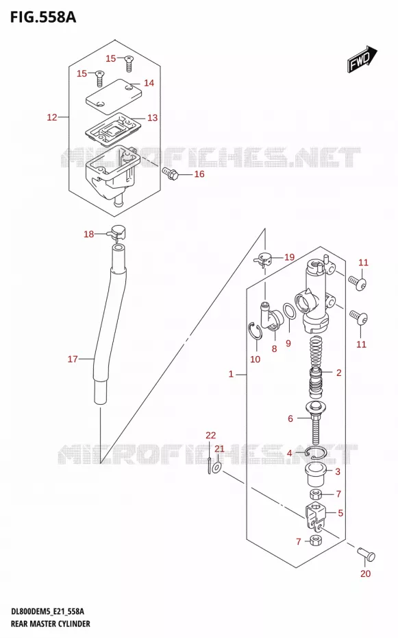 MAITRE CYLINDRE DE FREIN ARRIERE Suzuki MOTO 800 V-STROM 2025  DL800DERC 2025 M5 (E21)