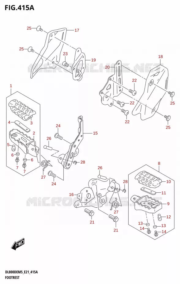 REPOSE PIEDS Suzuki MOTO 800 V-STROM 2025  DL800DERC 2025 M5 (E21)