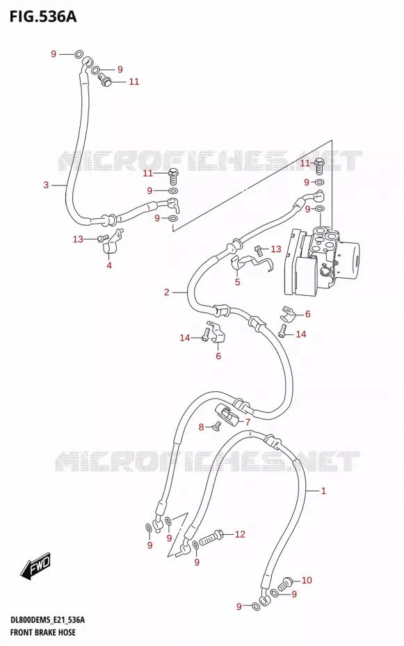 DURITE DE FREIN AVANT Suzuki MOTO 800 V-STROM 2025  DL800DEUC 2025 M5 (E21)