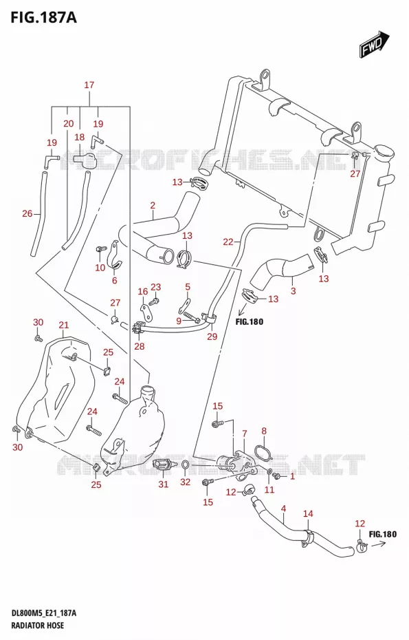 DURITES DE RADIATEUR - VASE D'EXPANSION Suzuki MOTO 800 V-STROM 2025  DL800RQM5 E21 2025 M5 (E21)