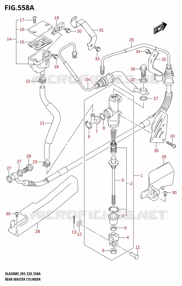 MAITRE CYLINDRE DE FREIN ARRIERE Suzuki MOTO 650 V-STROM 2025  DL650A 2025 M5 (E28)