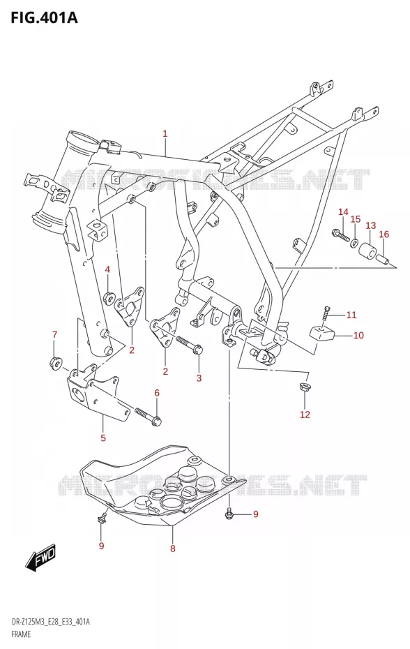 CADRE Suzuki MOTO 125 DR-Z 2023  DR-Z125LM3 E28 2023 M3 (E28)