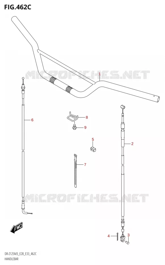 GUIDON (DR-Z125L:E33) Suzuki MOTO 125 DR-Z 2023  DR-Z125LM3 E28 2023 M3 (E28)